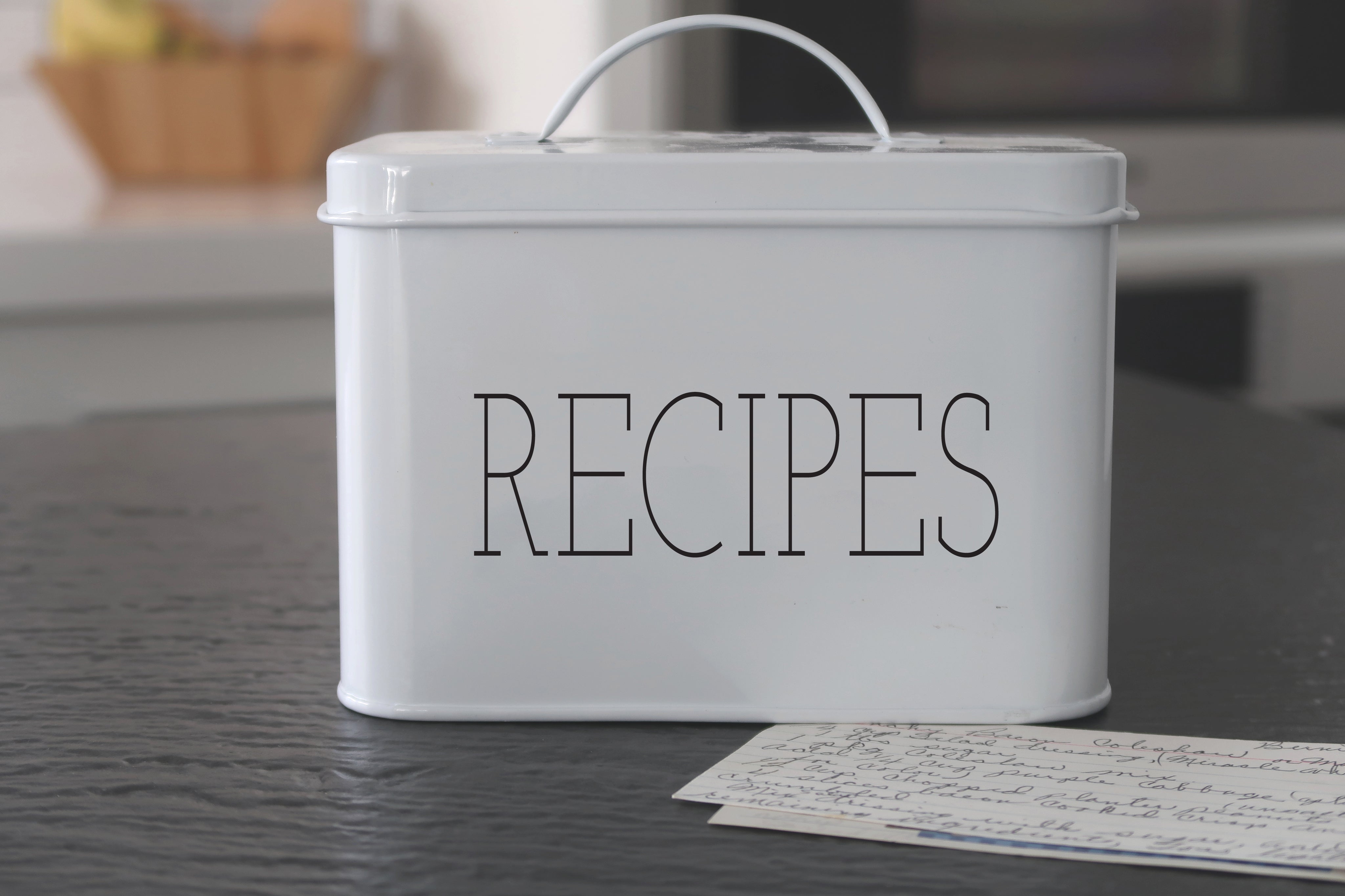 Tin deals recipe box